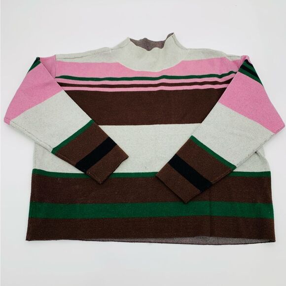 Anthropologie The Carys Mock-Neck Sweater by Maeve Colorblock Sweater - Picture 2 of 7